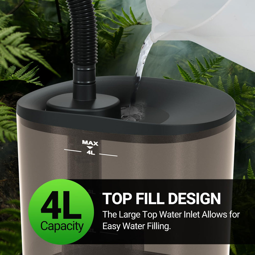REPTI ZOO fogger active carbon filter helps improve air quality in terrariums.