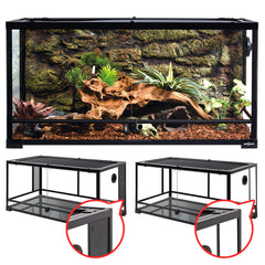 REPTI ZOO 50 Gallon terrarium front view shows spacious habitat for larger reptiles