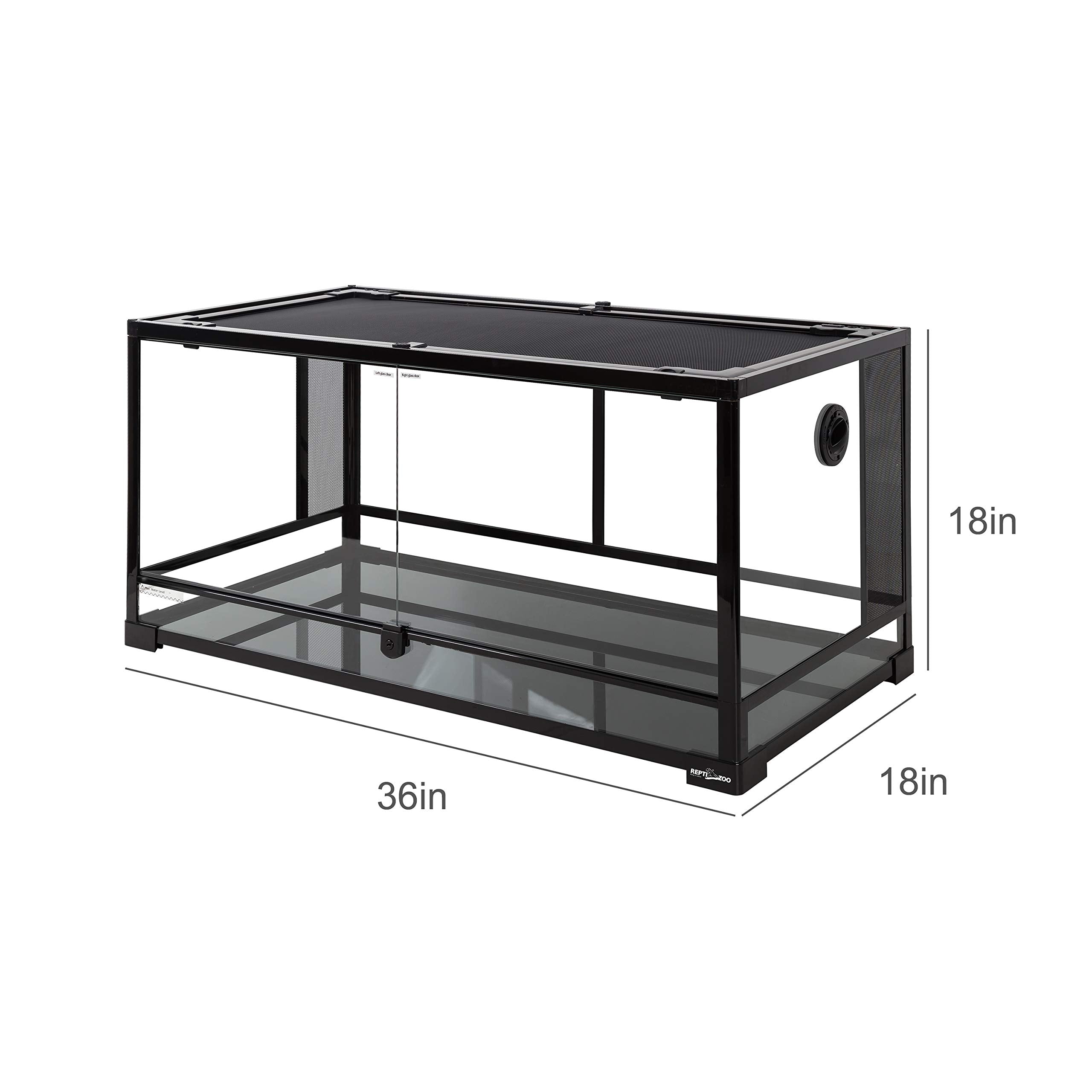 REPTI ZOO 50 Gallon terrarium side glass panel enables controlled climate options