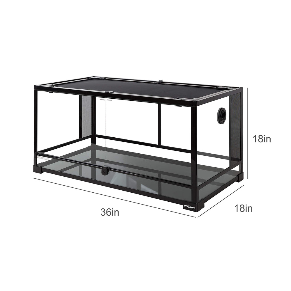 REPTI ZOO 50 Gallon terrarium side glass panel enables controlled climate options