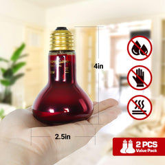 REPTI ZOO 50W heat-lamp-bulb side view shows compact basking light.