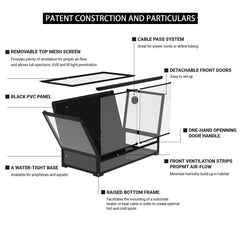 REPTI ZOO collapsible 60-gallon front doors open with one hand for easy access.
