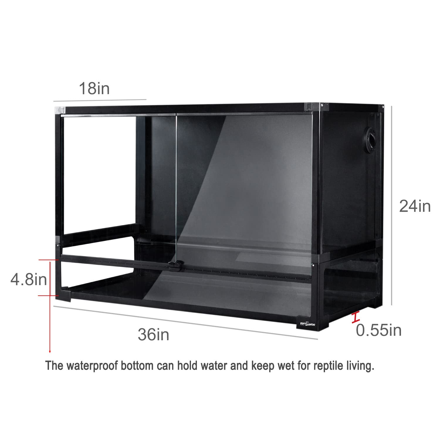 REPTI ZOO collapsible 60-gallon in-use setup fits living spaces neatly.