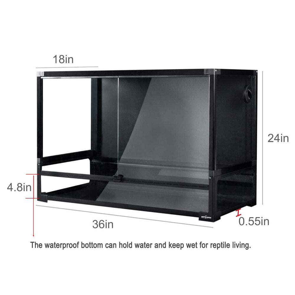 REPTI ZOO collapsible 60-gallon in-use setup fits living spaces neatly.