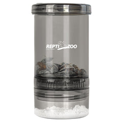 REPTI ZOO cricket calcium mixer front view in clear acrylic enables easy observation and dosing