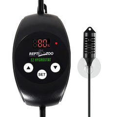 REPTI ZOO digital hygrometer display shows precise humidity readings for terrariums.