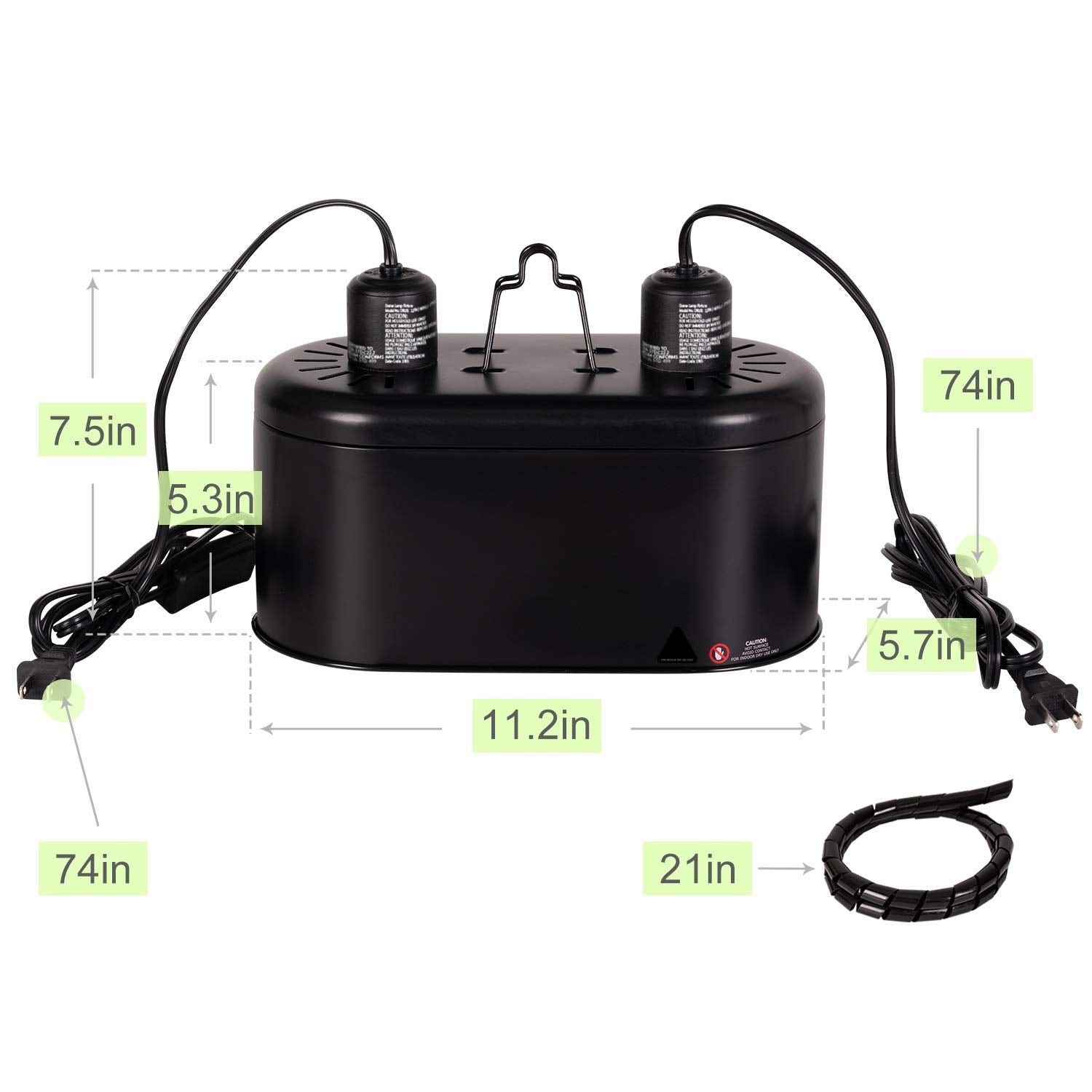 REPTI ZOO dual light fixture overhead dome highlights dual-cap integration