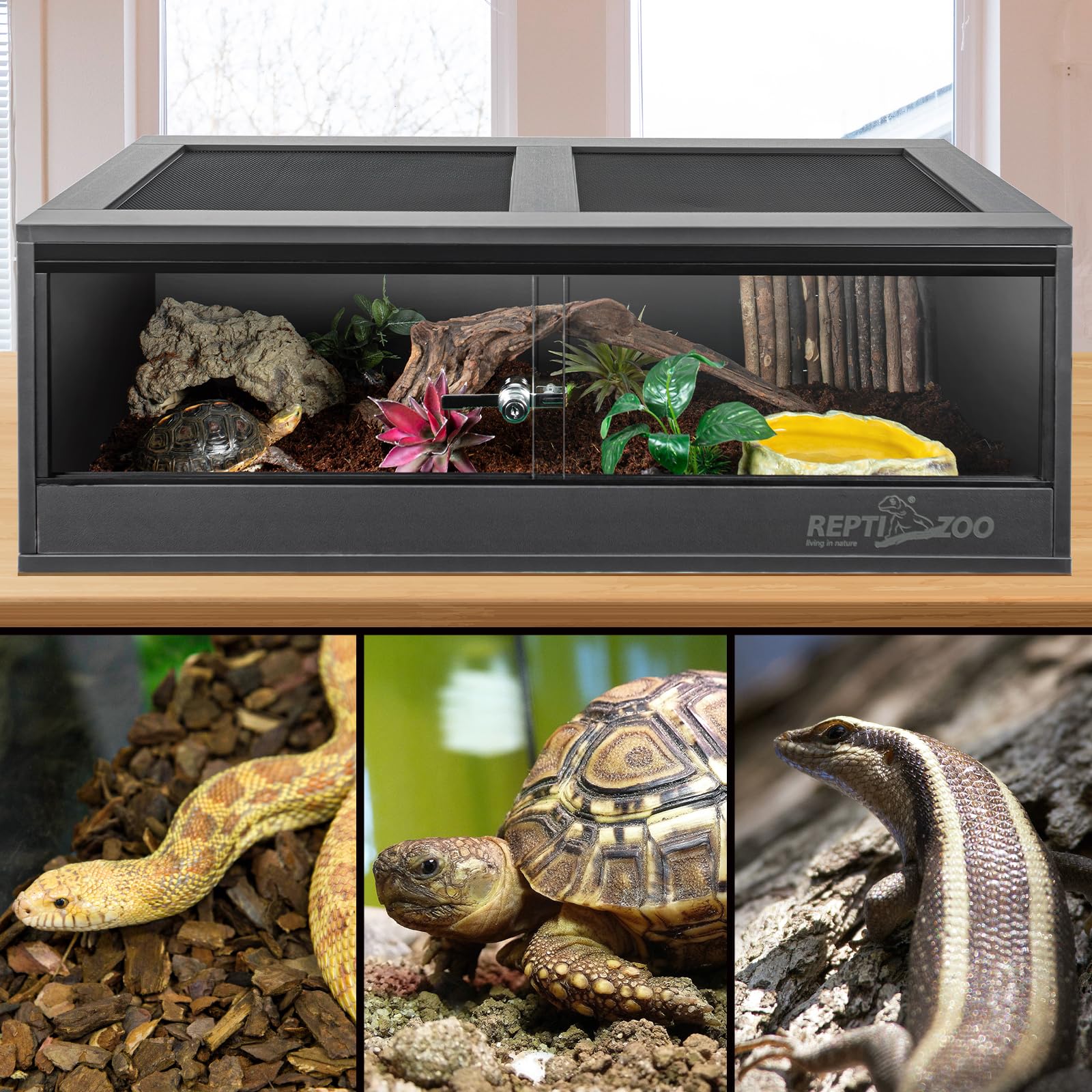 REPTI ZOO easy-clean design lets you save time during cage upkeep.