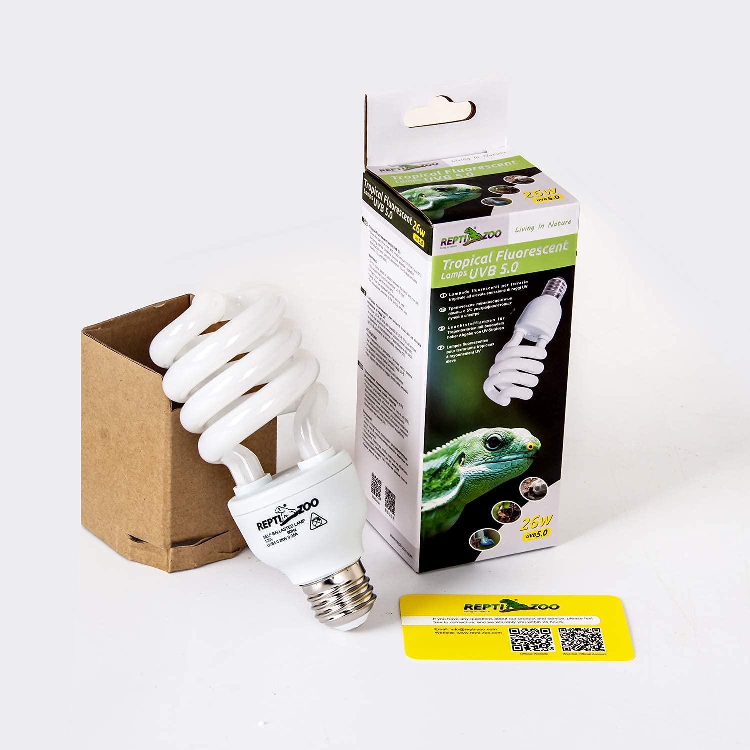 REPTI ZOO compact UVB bulb supports rainforest enclosures with efficient energy use