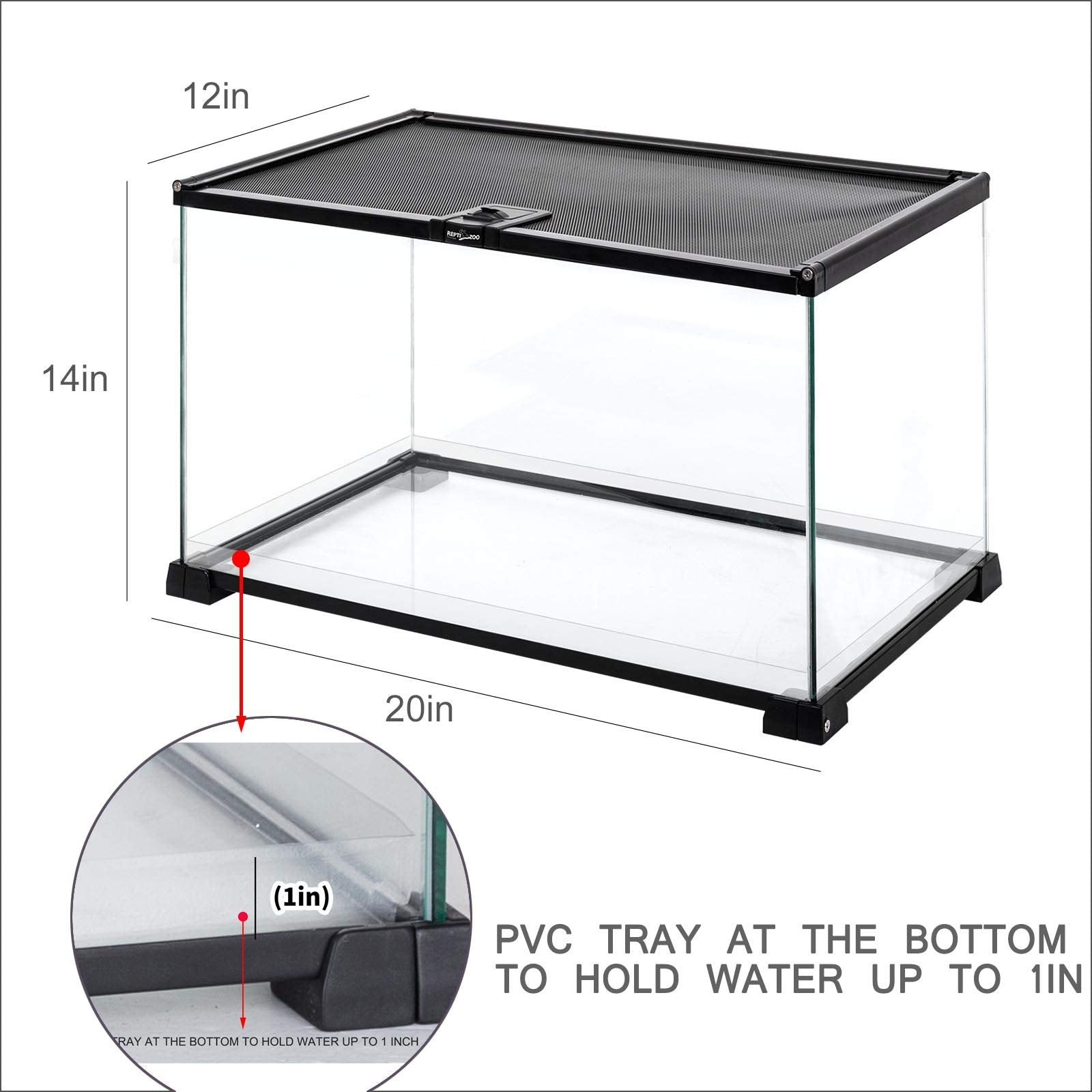 REPTI ZOO full glass 15-gallon tank top view showing spacious interior