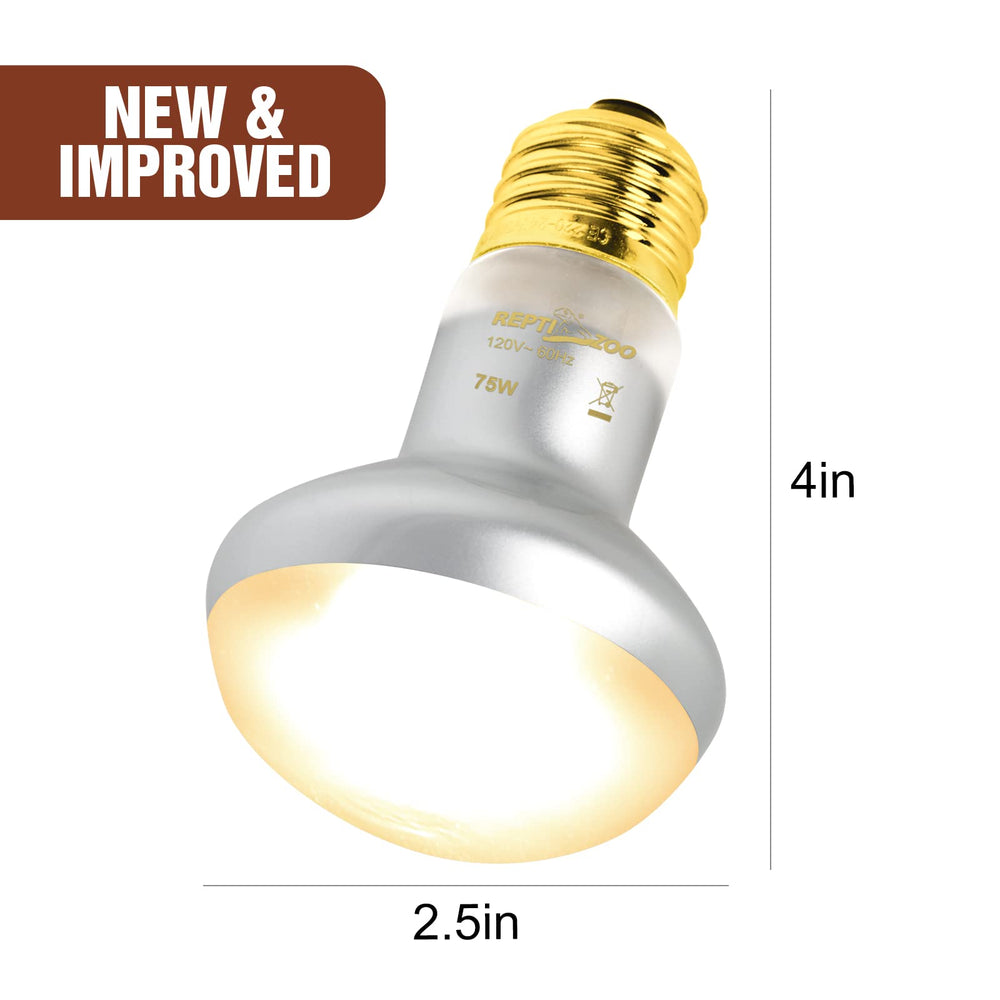 REPTI ZOO 75W heat lamp demonstrates long life for dependable terrarium warmth