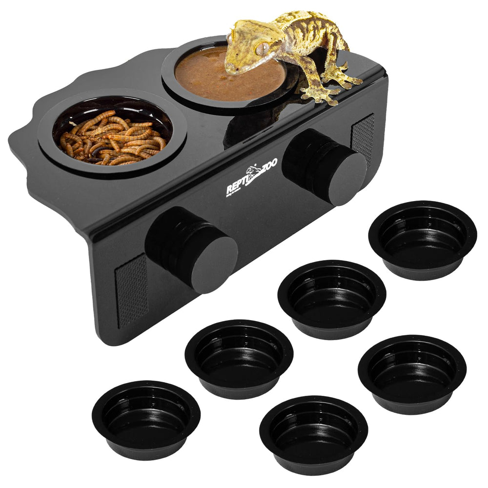 REPTI ZOO magnetic gecko feeding ledge mounted securely on glass tanks