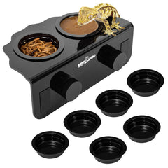 REPTI ZOO magnetic gecko feeding ledge mounted securely on glass tanks