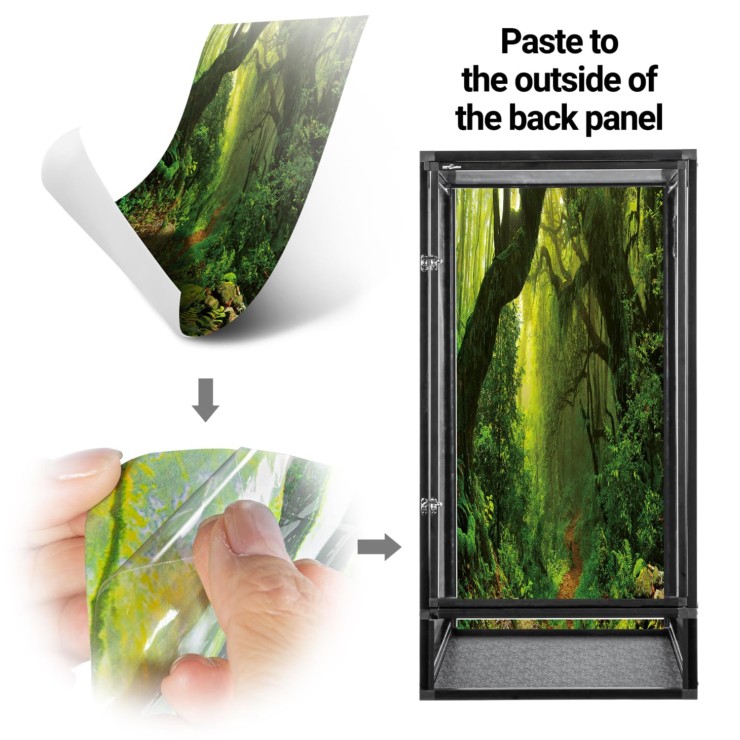 REPTI ZOO side cable outlets help tidy cable management and enclosure setup.