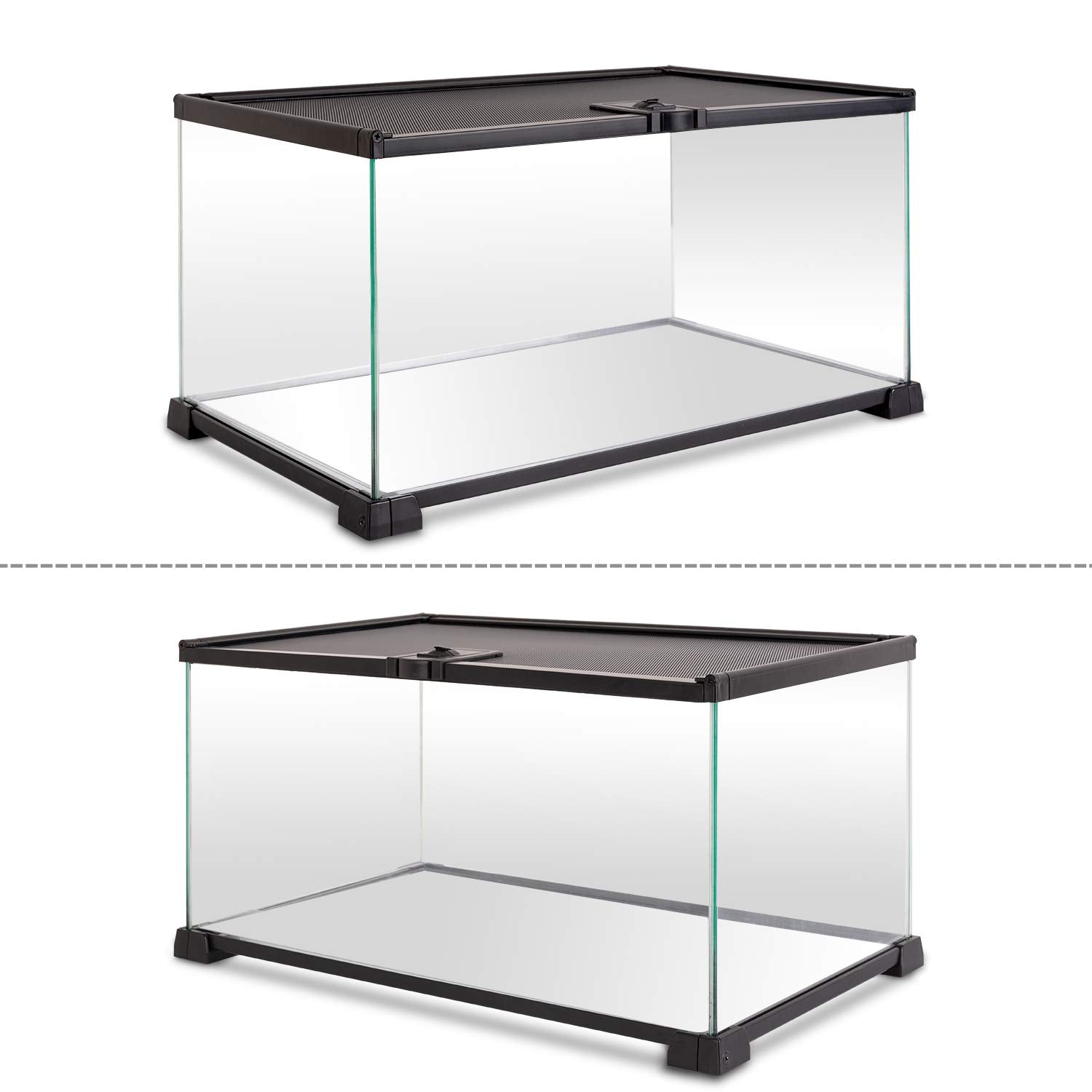 REPTI ZOO sliding screen top with feeding hole for easy access