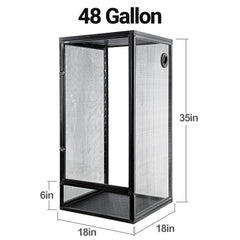 REPTI ZOO three-sided metal mesh top provides airflow and escape-prevention for arboreal dwellers.