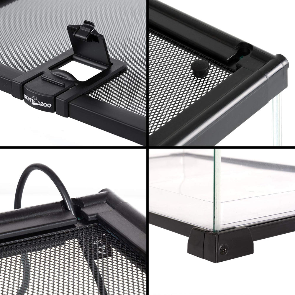 REPTI ZOO top screen ventilation closeup highlighting enhanced heat and UVB access