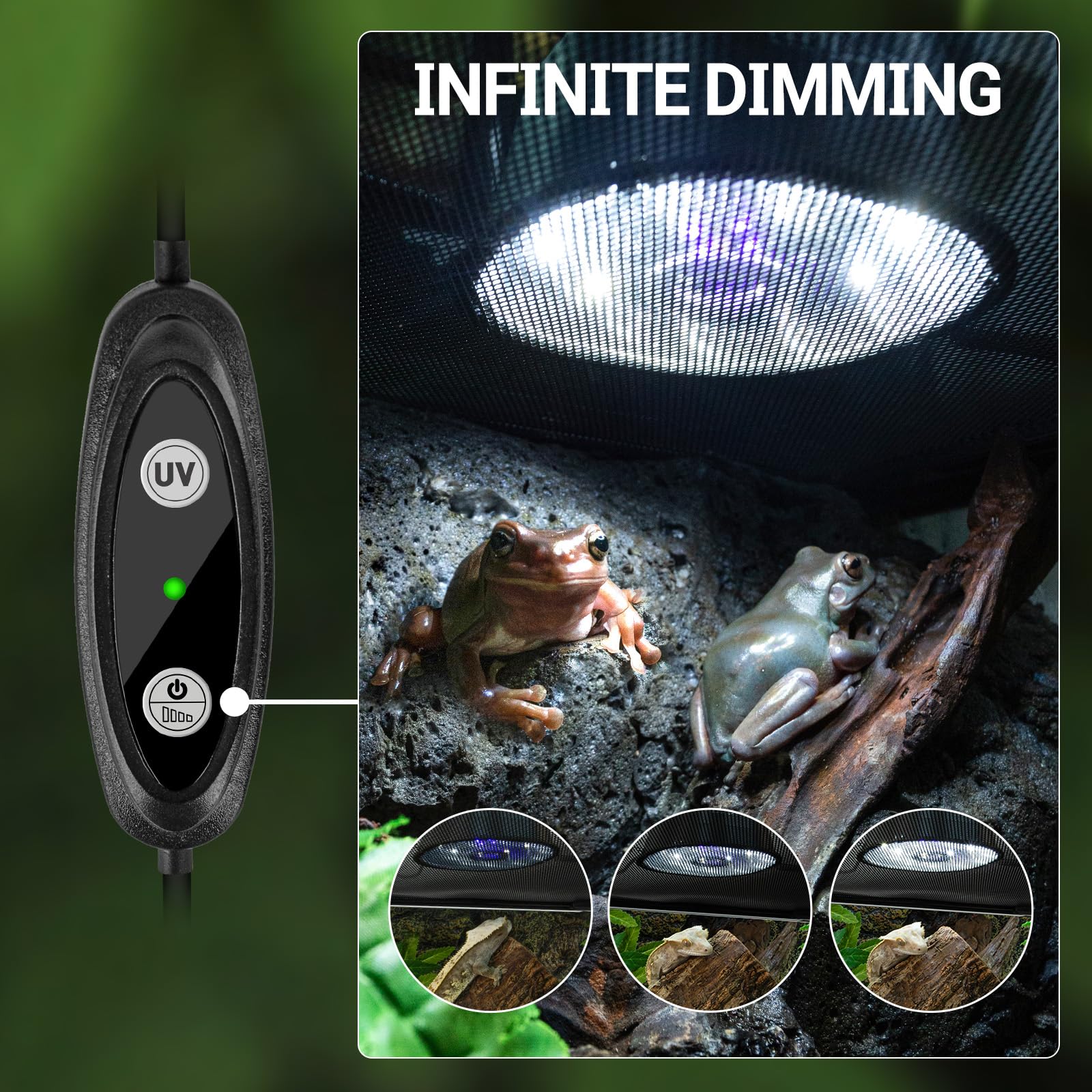 REPTI ZOO UVB light desert mode display tailored UVB for desert-dwelling reptiles