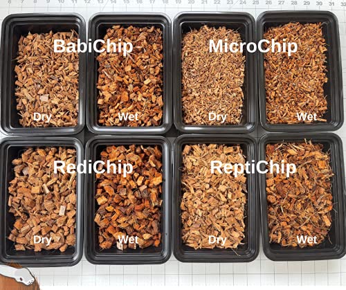 Reptichip substrate suited for mixed reptile and amphibian terrariums.