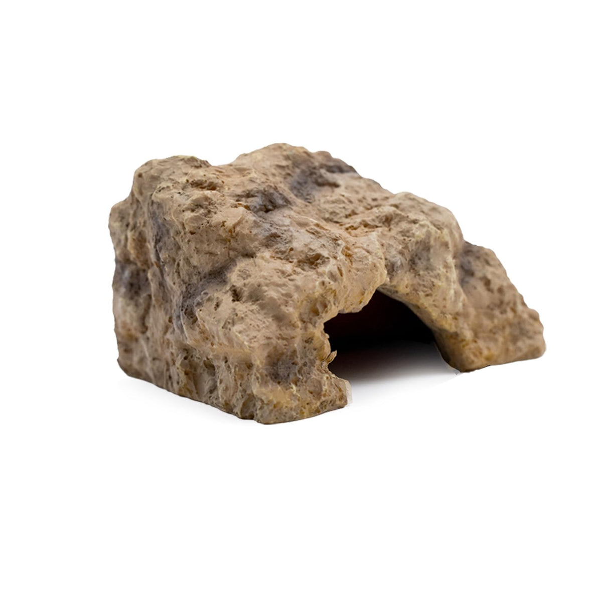 Repticircle reptile hide front view offers natural shelter for geckos.
