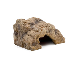 Repticircle reptile hide front view offers natural shelter for geckos.