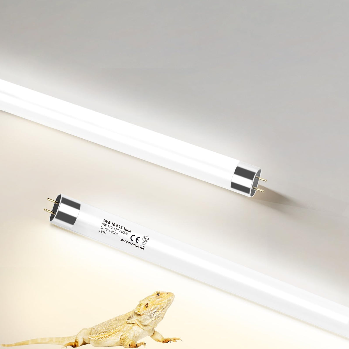 REPTIDLDB 2-pack T5 HO UVB bulbs ready for reptile tanks and habitats