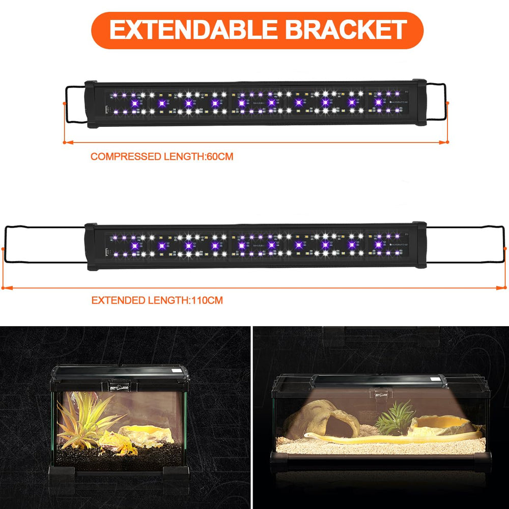 REPTIDLDB UVB light provides even coverage and reliable UVB exposure