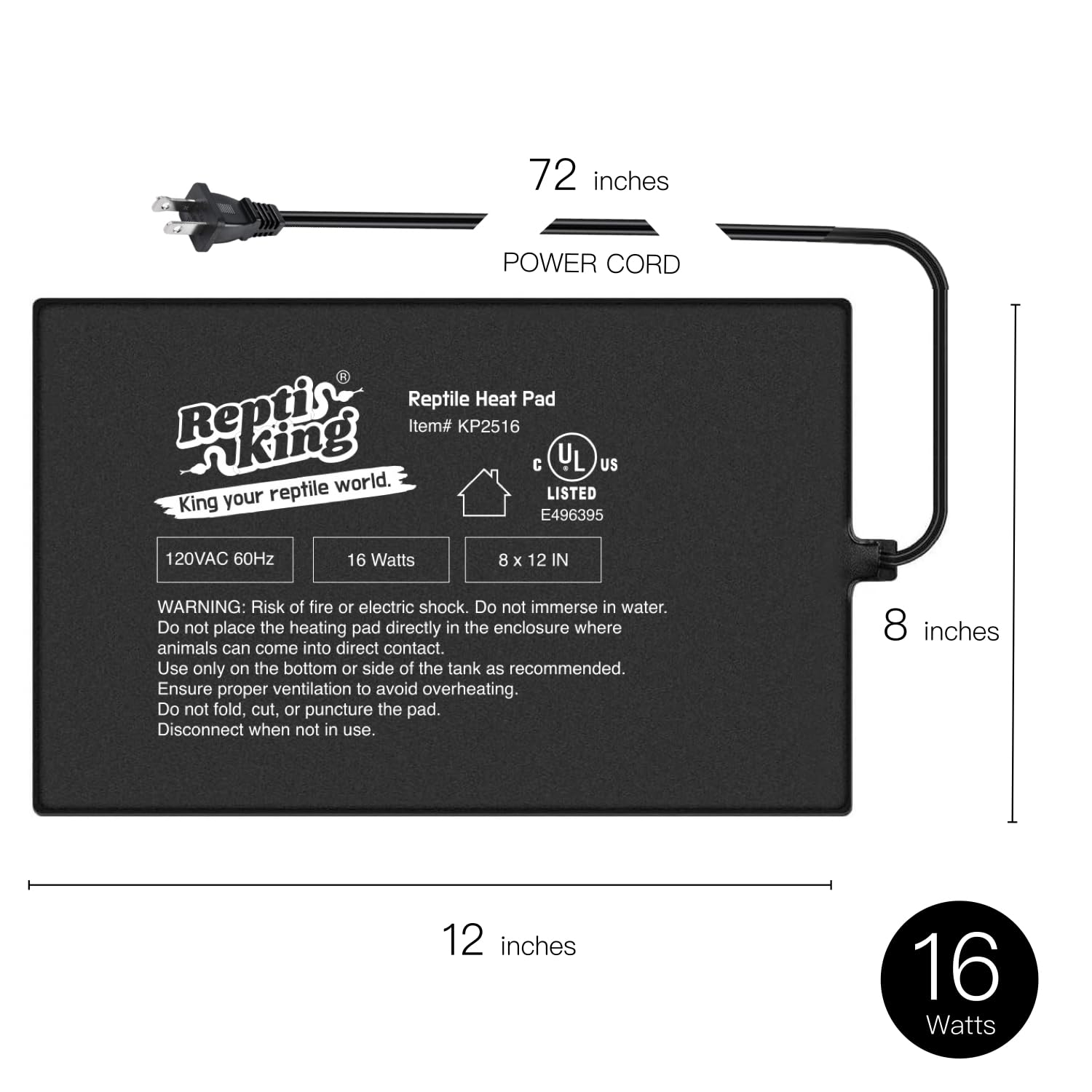 ReptiKing heat pad adhesive back demonstrates easy secure mounting.
