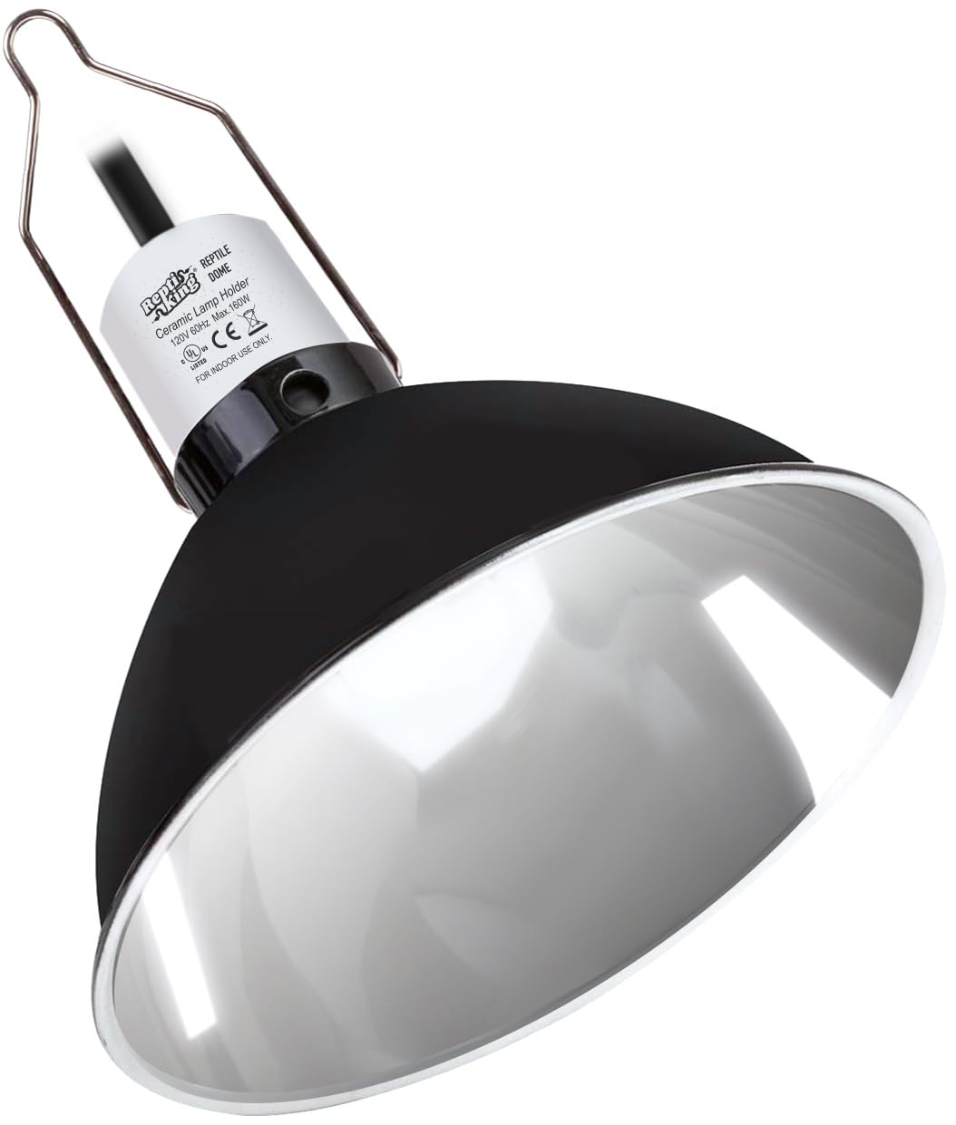 ReptiKing Reptile Light Fixture assembly view with durable ceramic socket for reliable basking