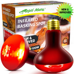 REPTI MATE bombilla infrarroja 100W emite calor estable para terrarios.