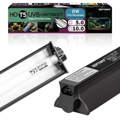 Reptispa T5 HO UVB Kit front view highlights compact all-in-one lighting for healthy reptile habitat