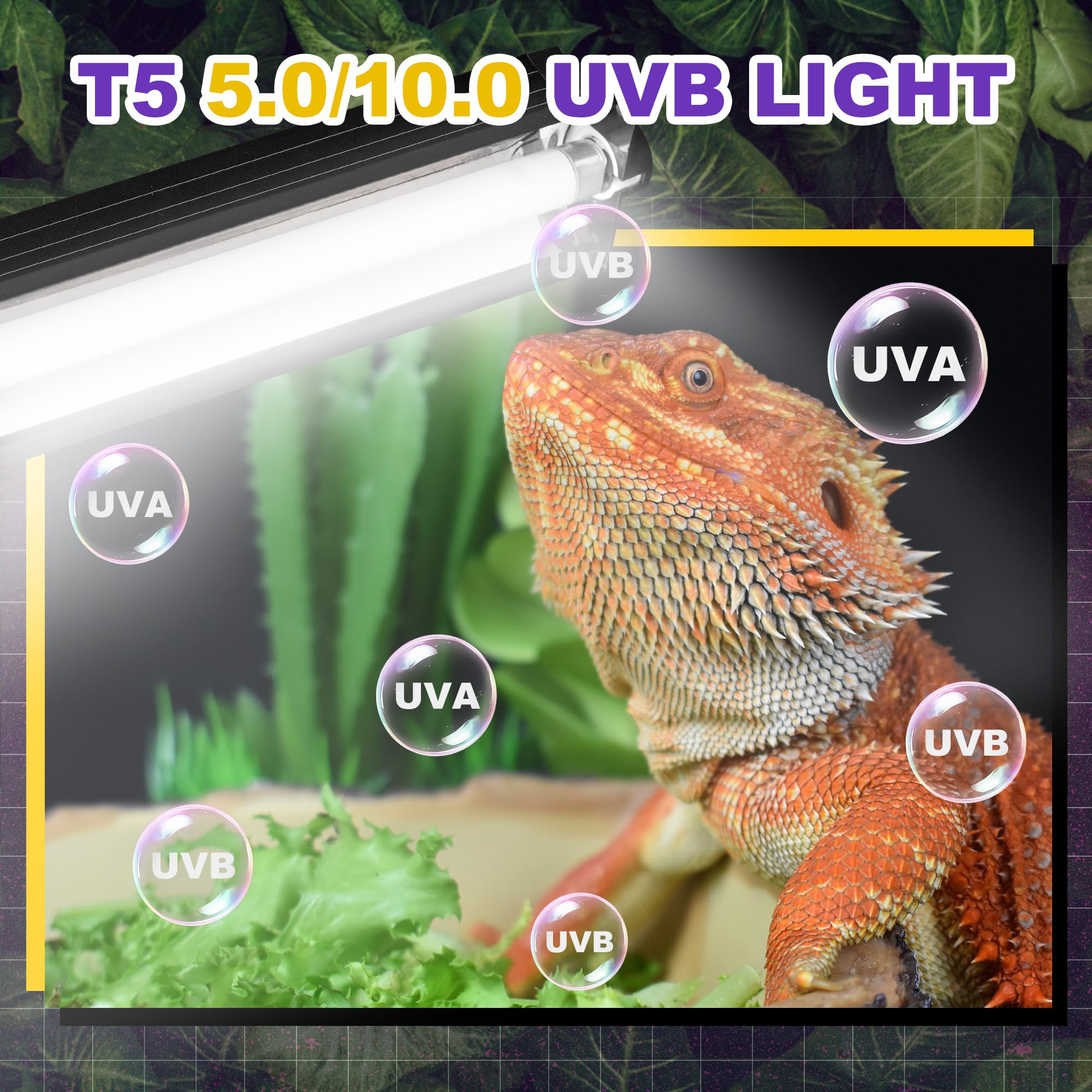 Reptispa T5 HO UVB Kit internal install demonstrates flexible tank mounting for versatile setups