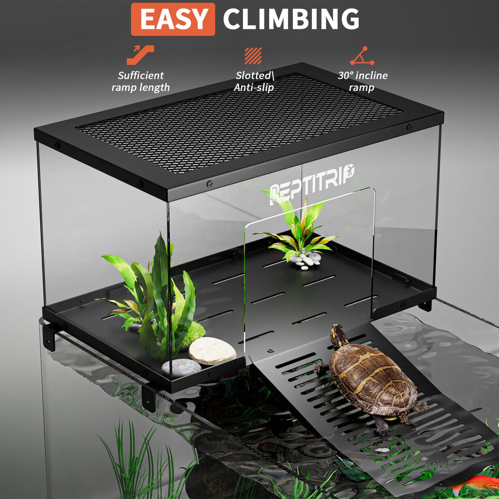 REPTITRIP 304 stainless steel construction resists humidity and simplifies cleaning