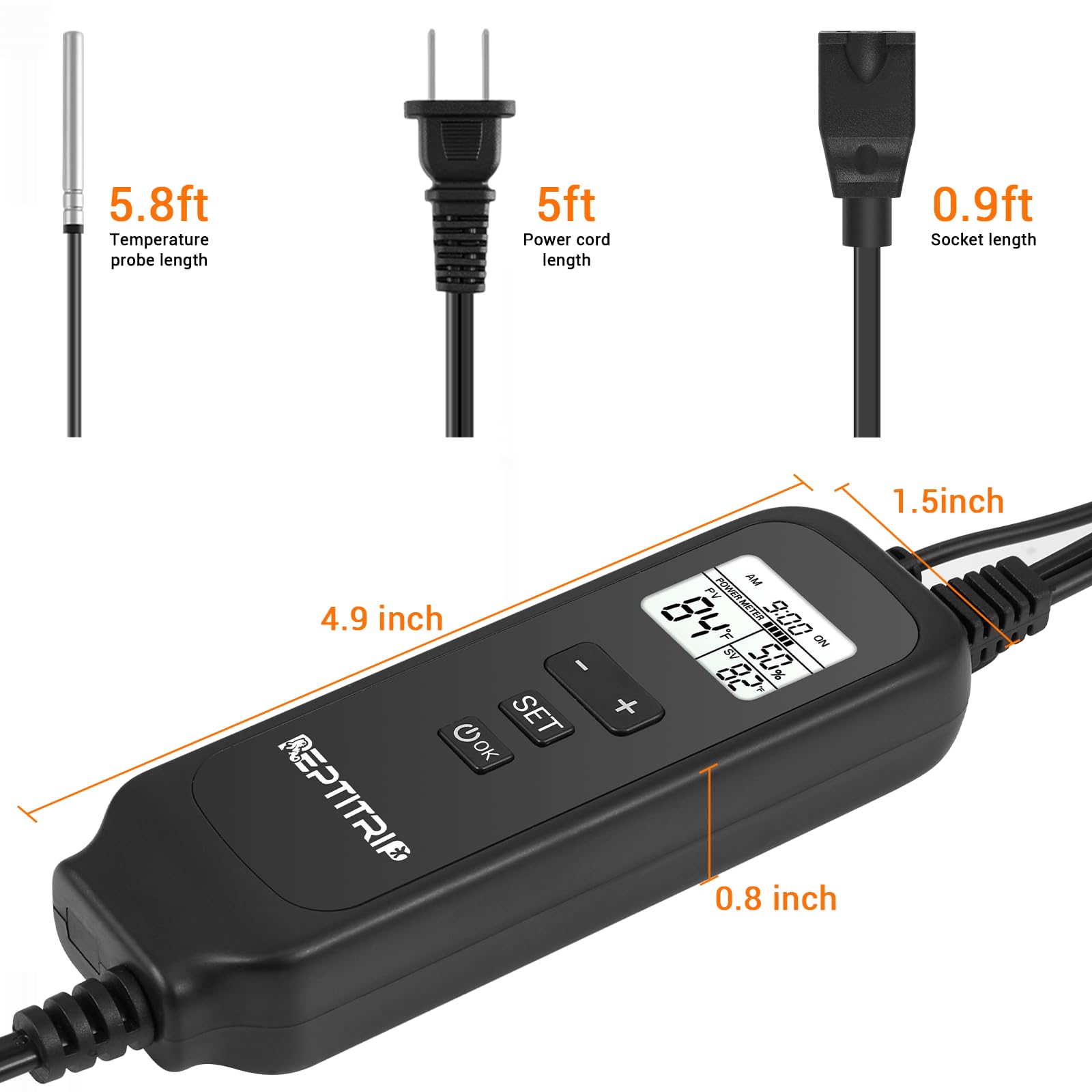 REPTITRIP dimming-thermostat basking-spot setup for bearded dragons.