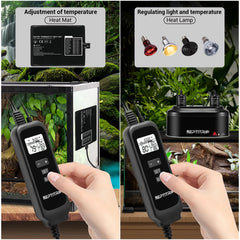 REPTITRIP dimming-thermostat digital-display highlights PID temperature accuracy.