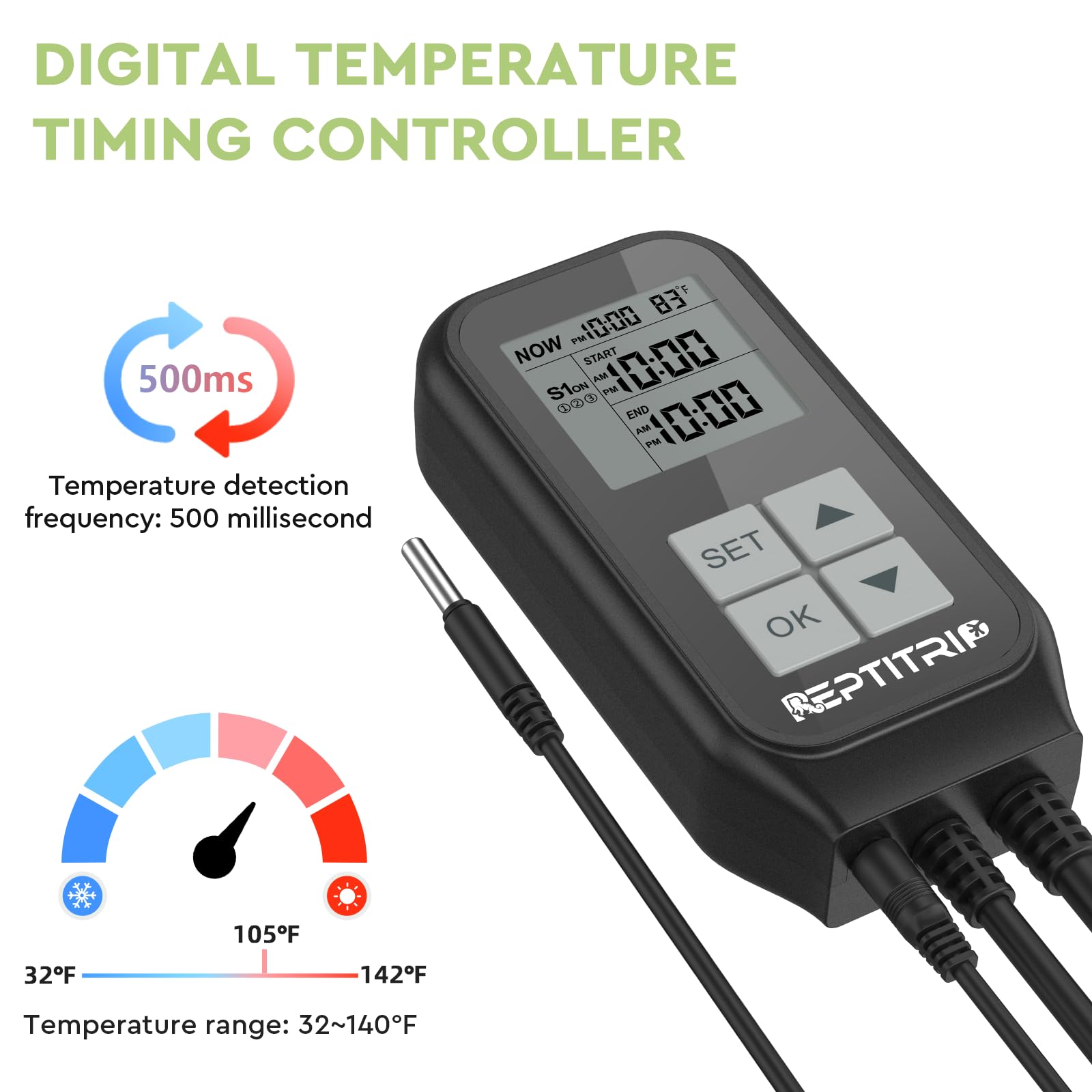 REPTITRIP control for heating pad keeping consistent warm zones.