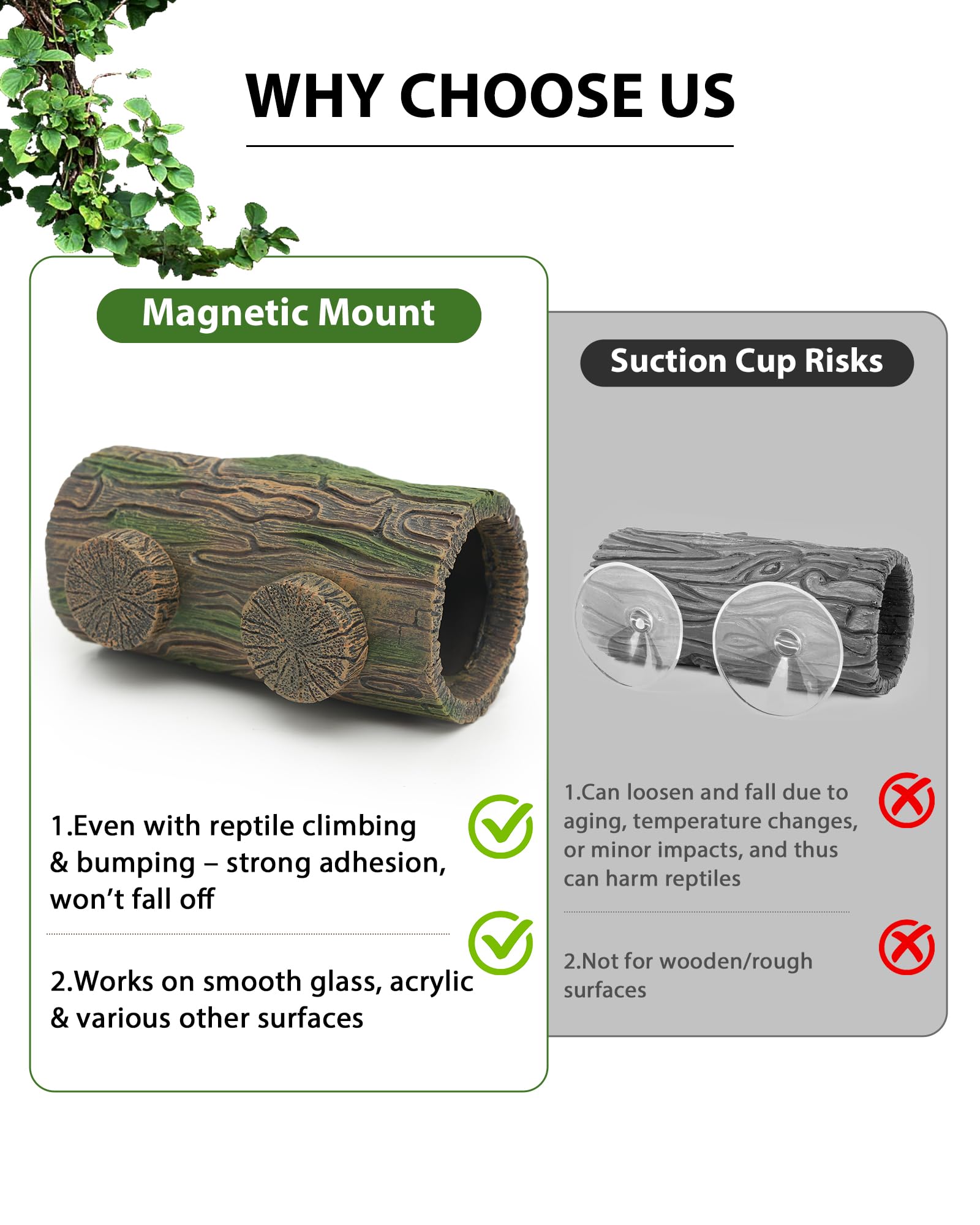 REPTITRIP magnets mounting attachment secures the hide without drilling