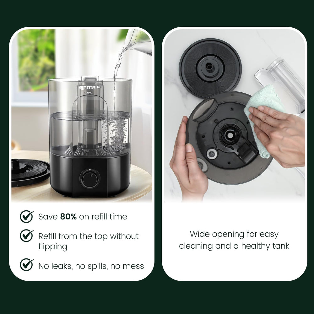 REPTITRIP mist dispersion inside terrarium provides even humidity distribution