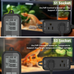 REPTITRIP thermostat side panel showing power cable and sensor for reliable readings.