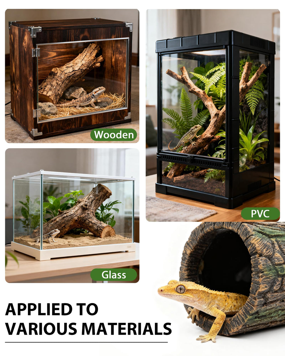 REPTITRIP terrarium decor hideout enhances natural habitat while providing shelter