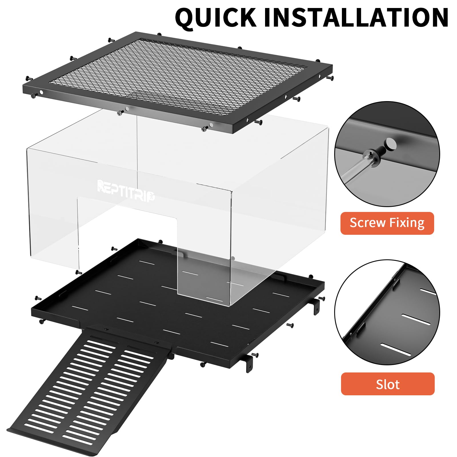 REPTITRIP Turtle Basking Platform assembly guide supports quick setup