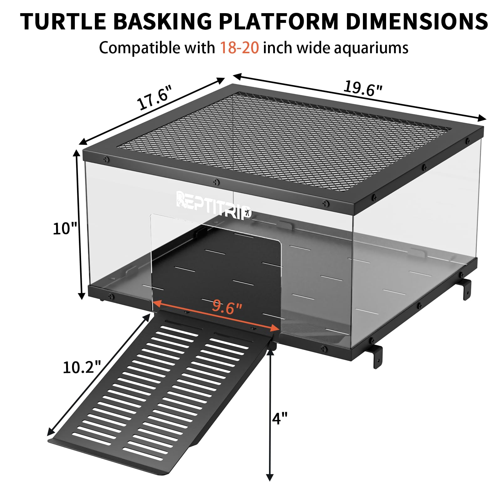 REPTITRIP Turtle Basking Platform expanded space for larger turtles to bask comfortably