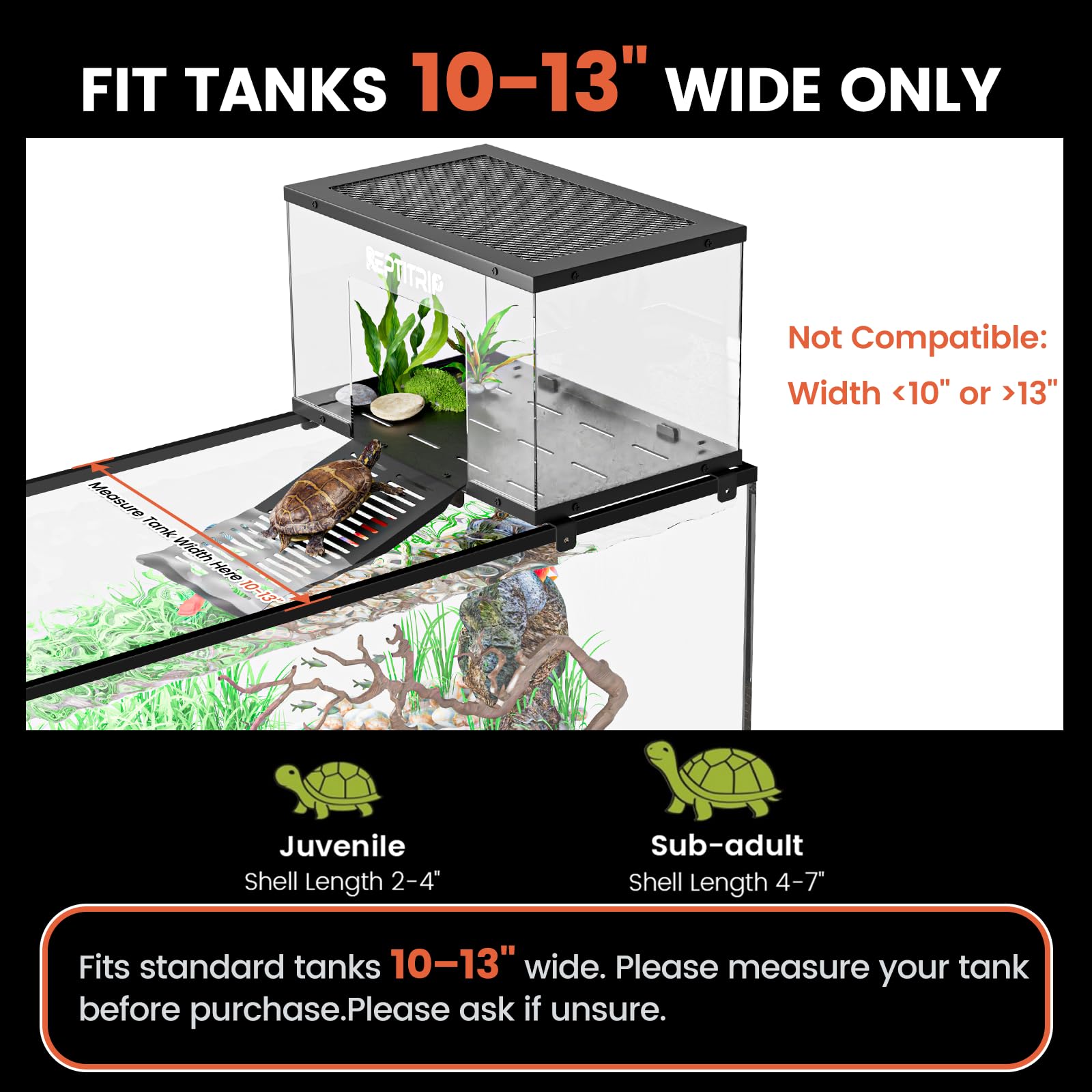 REPTITRIP turtle basking platform top view emphasizing transparency for bright light exposure