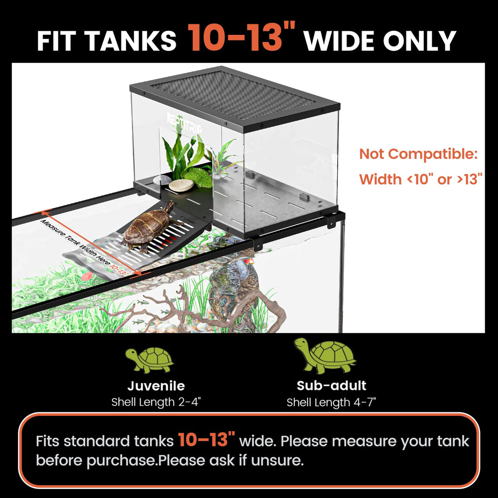 REPTITRIP turtle basking platform top view emphasizing transparency for bright light exposure