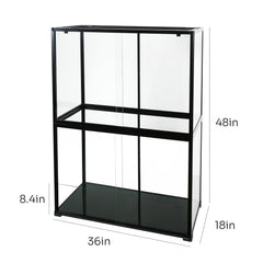 REPTI ZOO 135-gallon glass terrarium side view highlights spacious interior