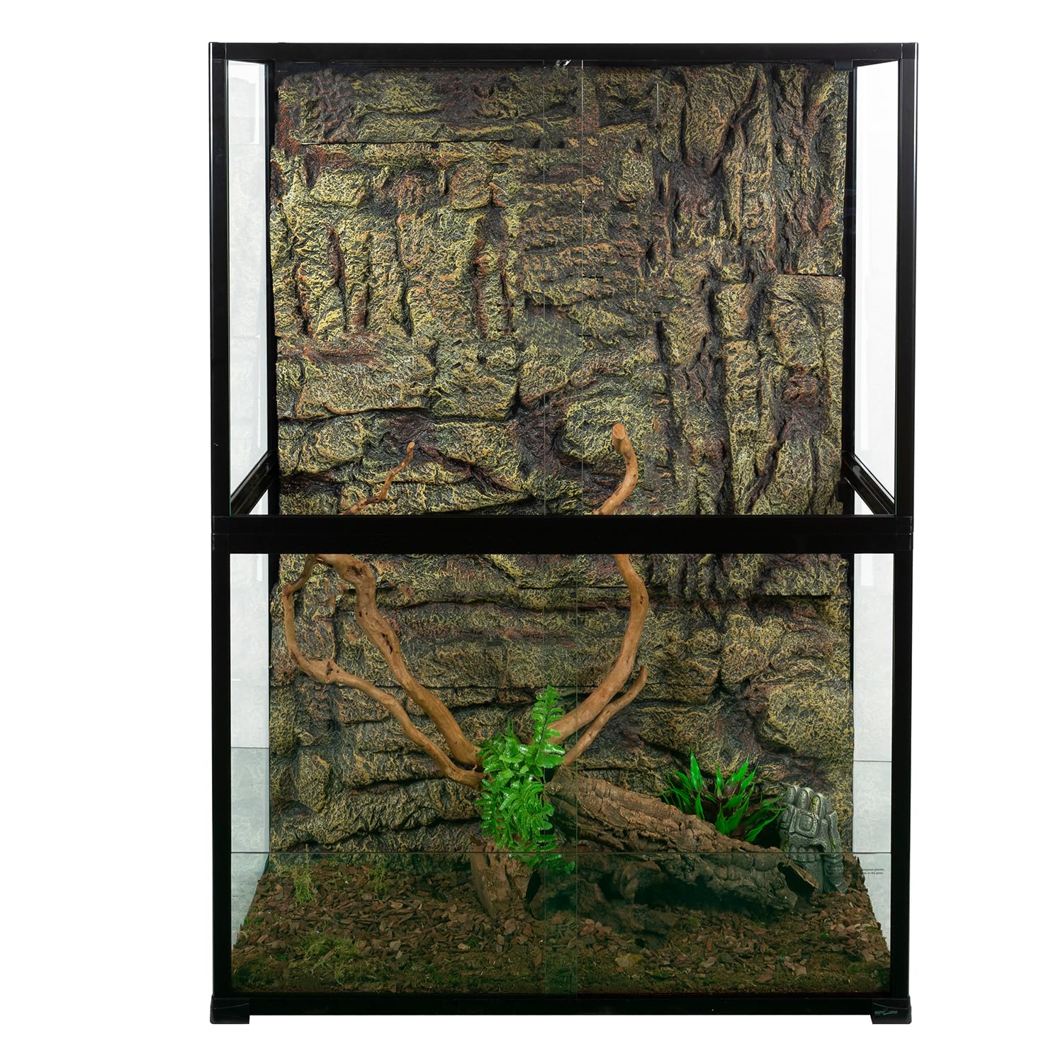 REPTI ZOO 135-gallon glass terrarium top view showcases ventilation and lighting penetration