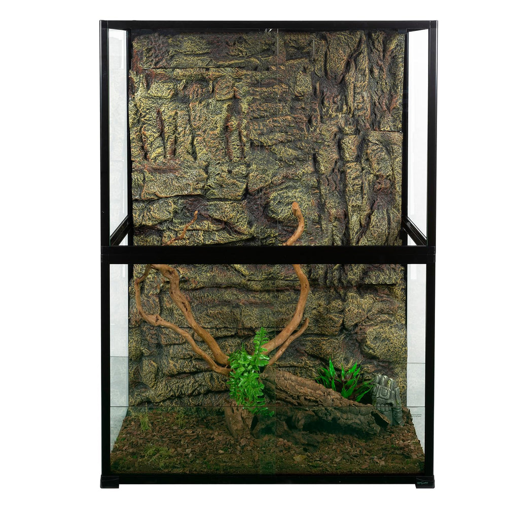 REPTI ZOO 135-gallon glass terrarium top view showcases ventilation and lighting penetration