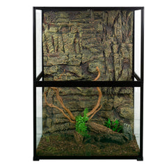 REPTI ZOO 135-gallon glass terrarium top view showcases ventilation and lighting penetration