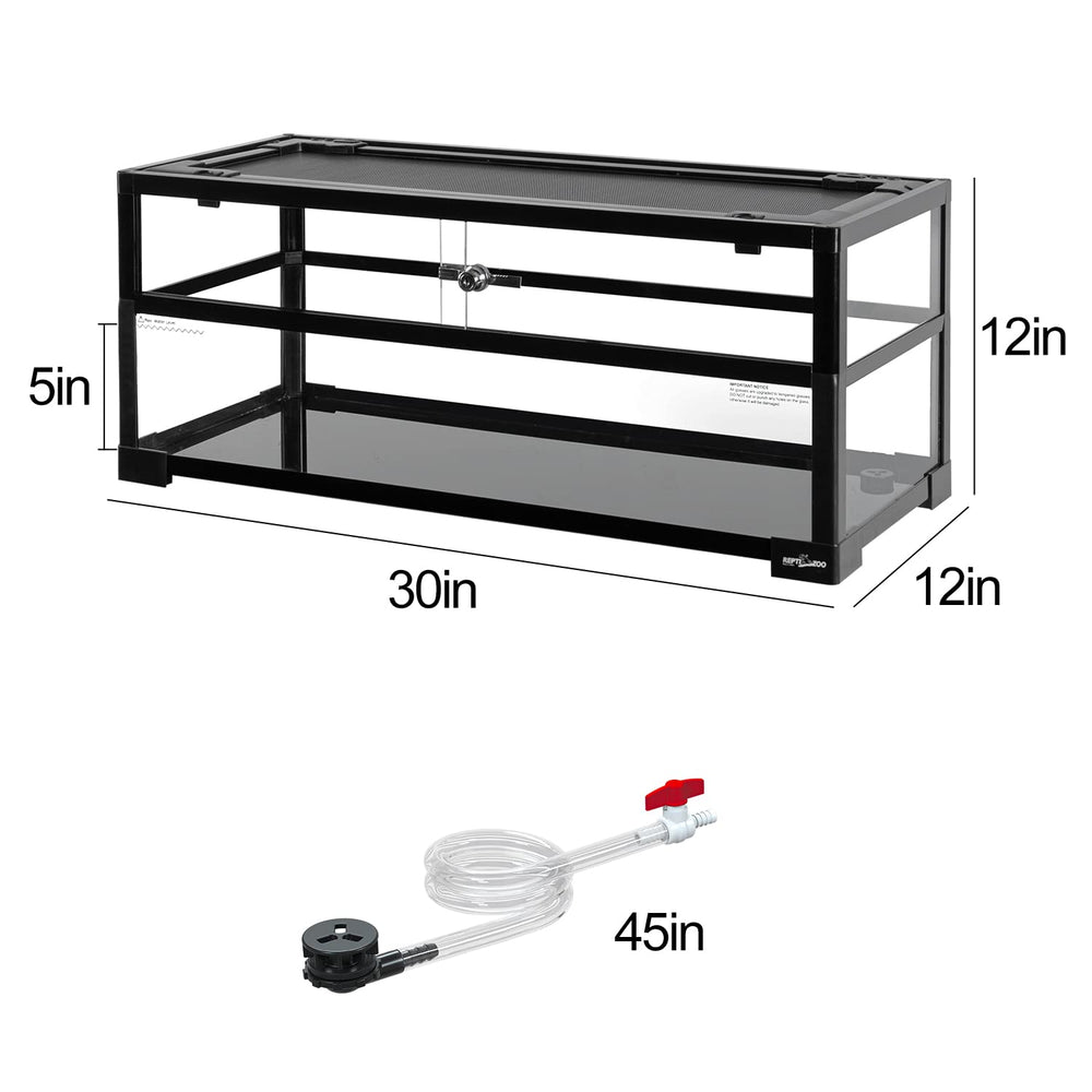 REPTIZOO turtle tank glass detail showing sturdy tempered glass