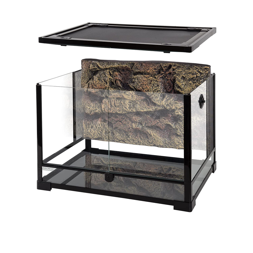 REPTI ZOO 34gal terrarium front doors for easy feeding and escape prevention.